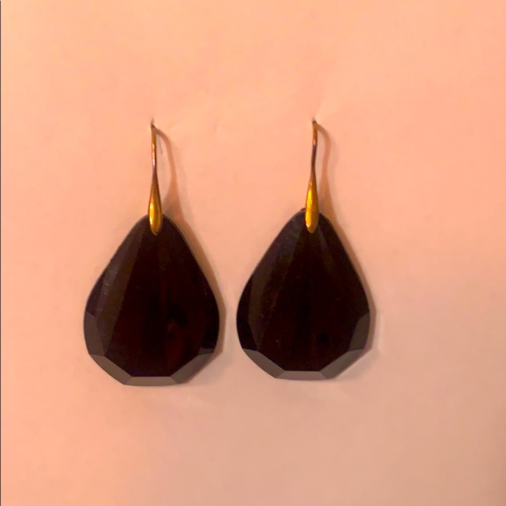 Vintage Statement Gold and Black Dangle Earrings